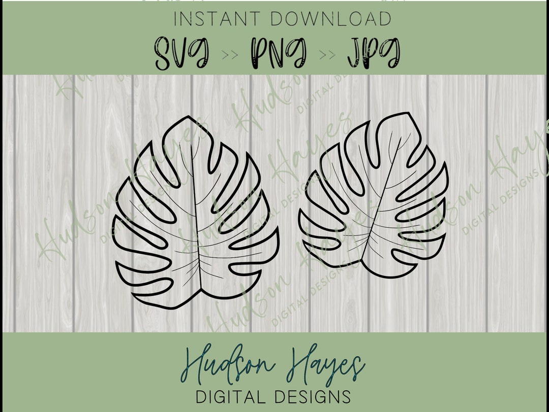 Monstera Leaf SVG Cut File for Cricut Silhouette Monstera Clipart Boho ...