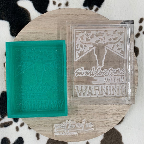 Should've Come with a Warning -Silicone Mold,Freshie Mold,Freshie Supplies,Aroma Bead Molds,Wax Melts,Air Freshener,Soap Mold,Car Candles