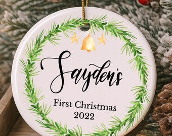 Personalized First Christmas Ornament: Ceramic Keepsake Gift