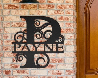 Personalized Monogram Metal Sign For Front Porch or Custom Metal Name Sign for New Homeowners or Friend