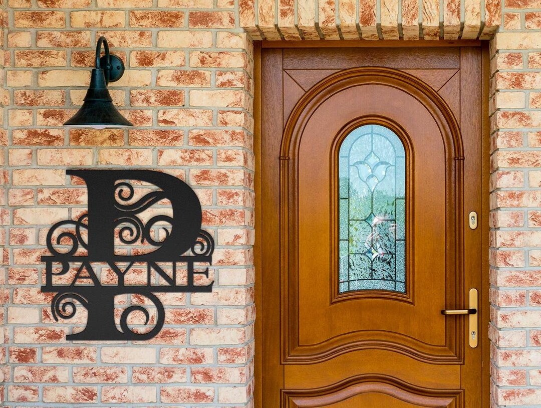 Personalized Monogram Metal Sign for Front Porch or Custom Metal Name ...