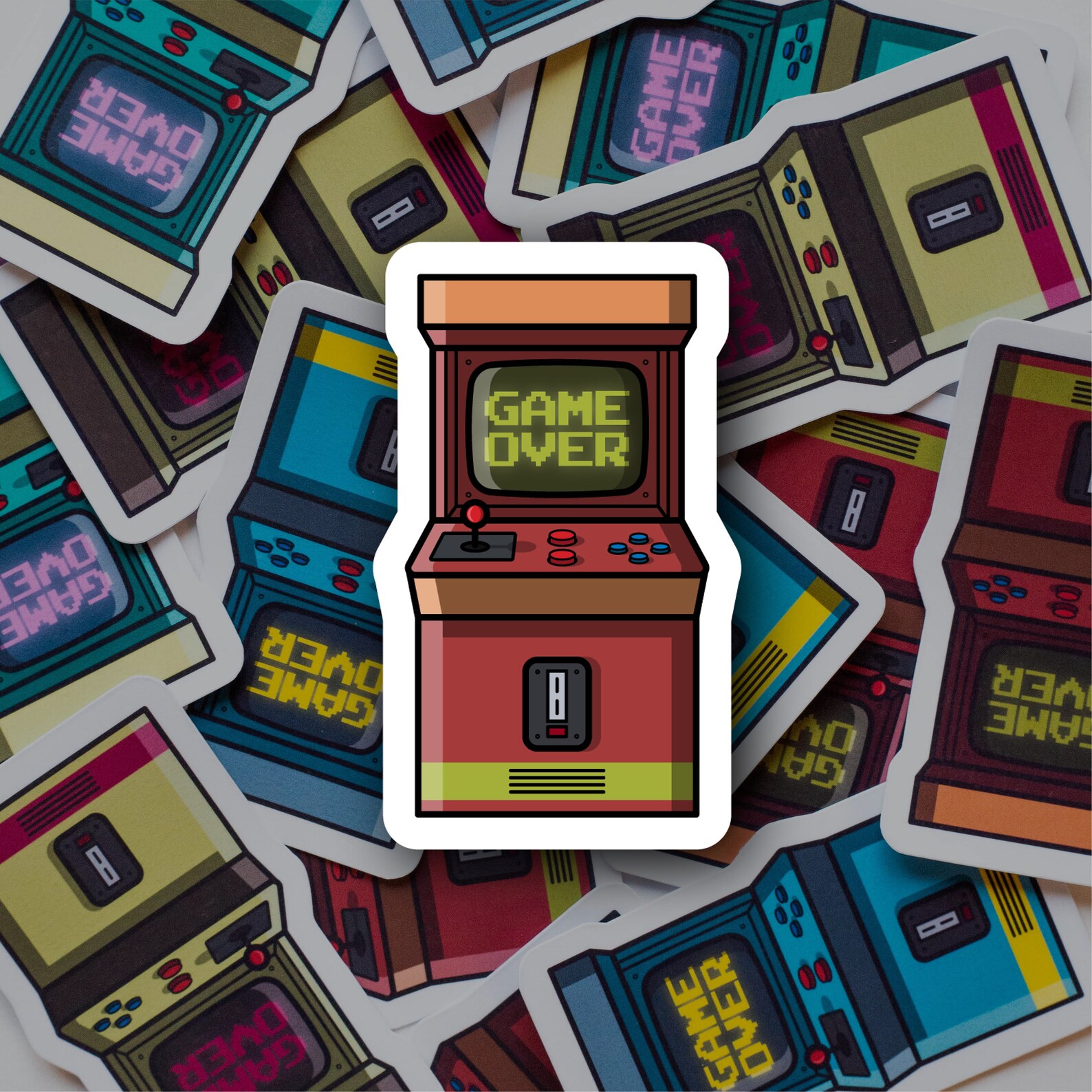 Retro Arcade Vinyl Sticker Etsy