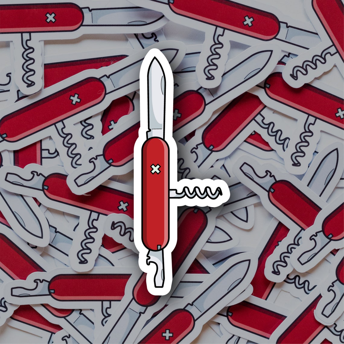 Multitool Army Knife Vinyl Sticker Etsy