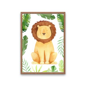 Poster della stanza dei bambini leone nella giungla, decorazione della stanza del bambino, decorazione per bambini