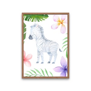 Kinderzimmer Poster Zebra im Dschungel, Babyzimmer Dekoration, Dekoration für Kinder