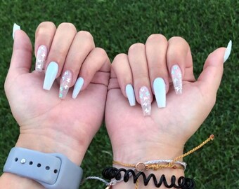 Light Blue Nails Etsy Light Blue Nails Etsy