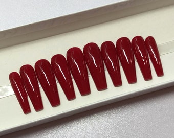 Red Press On Nails | Glue on nails False nails Spring Summer nails