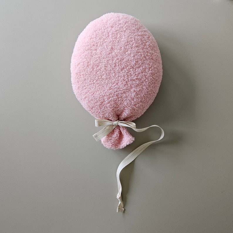 Mini ballons Mini-nuages Ballon bouclé Nuage bouclé Ballon en lin Décoration murale pour chambre d'enfant Cadeau baby shower Décoration murale Baby Pink Boucle