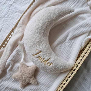 Boucle Personalised Cushion | Boucle Cushion | Boucle Moon | Boucle Cloud | Personalised | Nursery Decor | Boucle Pillow | Baby Shower Gift