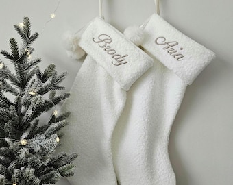 Personalised Boucle Christmas Stocking | Personalised Christmas Stockings | Stocking | Boucle Stocking | Christmas Gift | Family Stockings