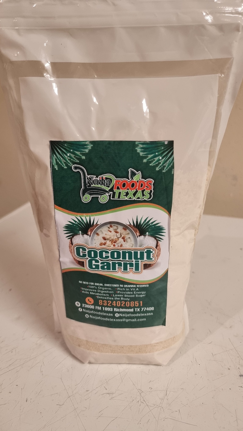 Organic Coconut Garri Snack 1lb/2lbs (crunchy and Yummy) Sweetend With ...