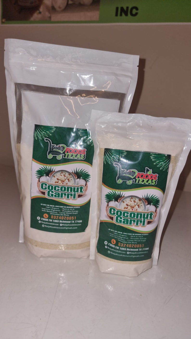 Organic Coconut Garri Snack 1lb/2lbs (crunchy and Yummy) Sweetend With ...