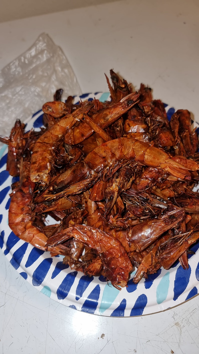 GIANT Tasty Smoked/ Dried, Wild Shrimp crayfish Caught Wild and Smoked
