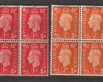 Großbritannien 1941 4er Block ungefasst ungebraucht 1/2d, 1d, 2d, 21/2d