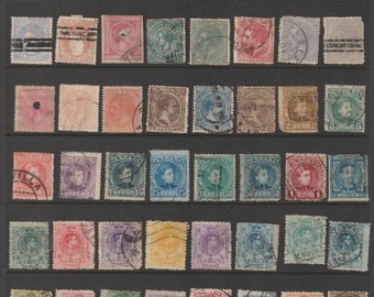 Spanien Frühe Sammlung gebrauchter Briefmarken ab Mitte der 1850er Jahre