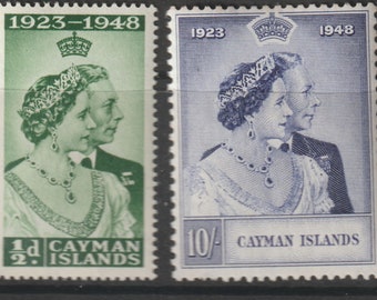 Îles Caïmans 1948 Le roi George VI et la reine Elizabeth - Jubilé d'argent H/H