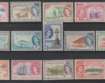 Îles Caïmans 1953 -1959 La reine Elizabeth II et les motifs locaux H/H