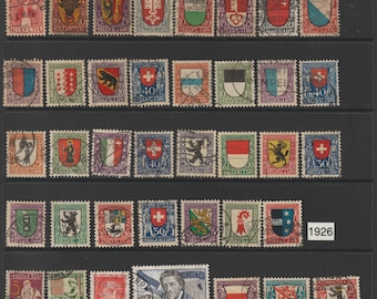 Schweiz Gebraucht Pro Juventute Briefmarken Sammlung 1919-1957 Nahezu Komplett