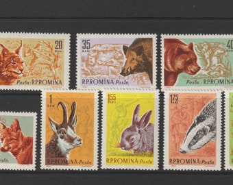 1961 Rumänien Waldtiere Set mit 10 unmontierten, postfrischen Briefmarken