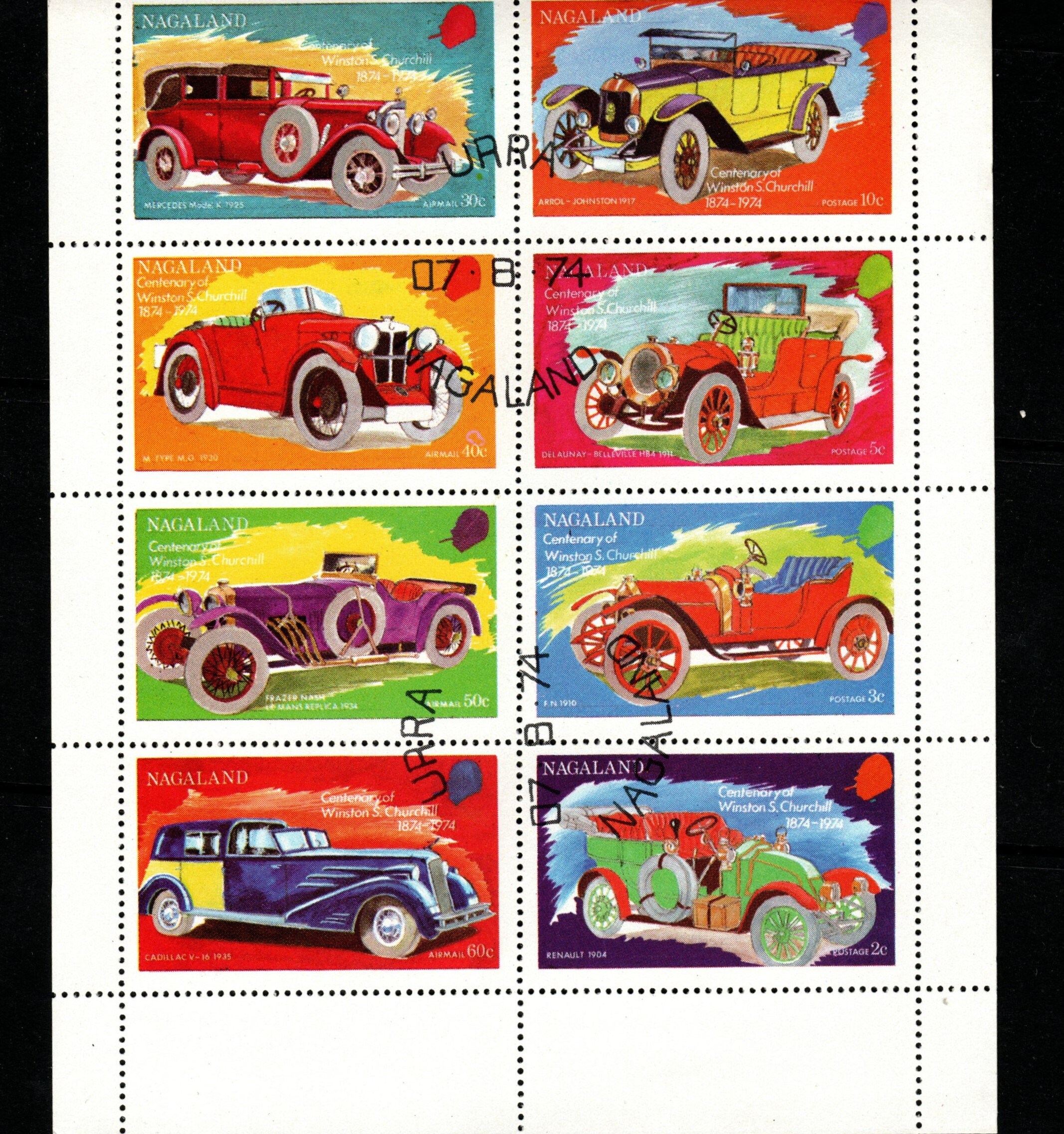 Nagaland Vintage Car Stamps Mini Sheet 1974 Etsy