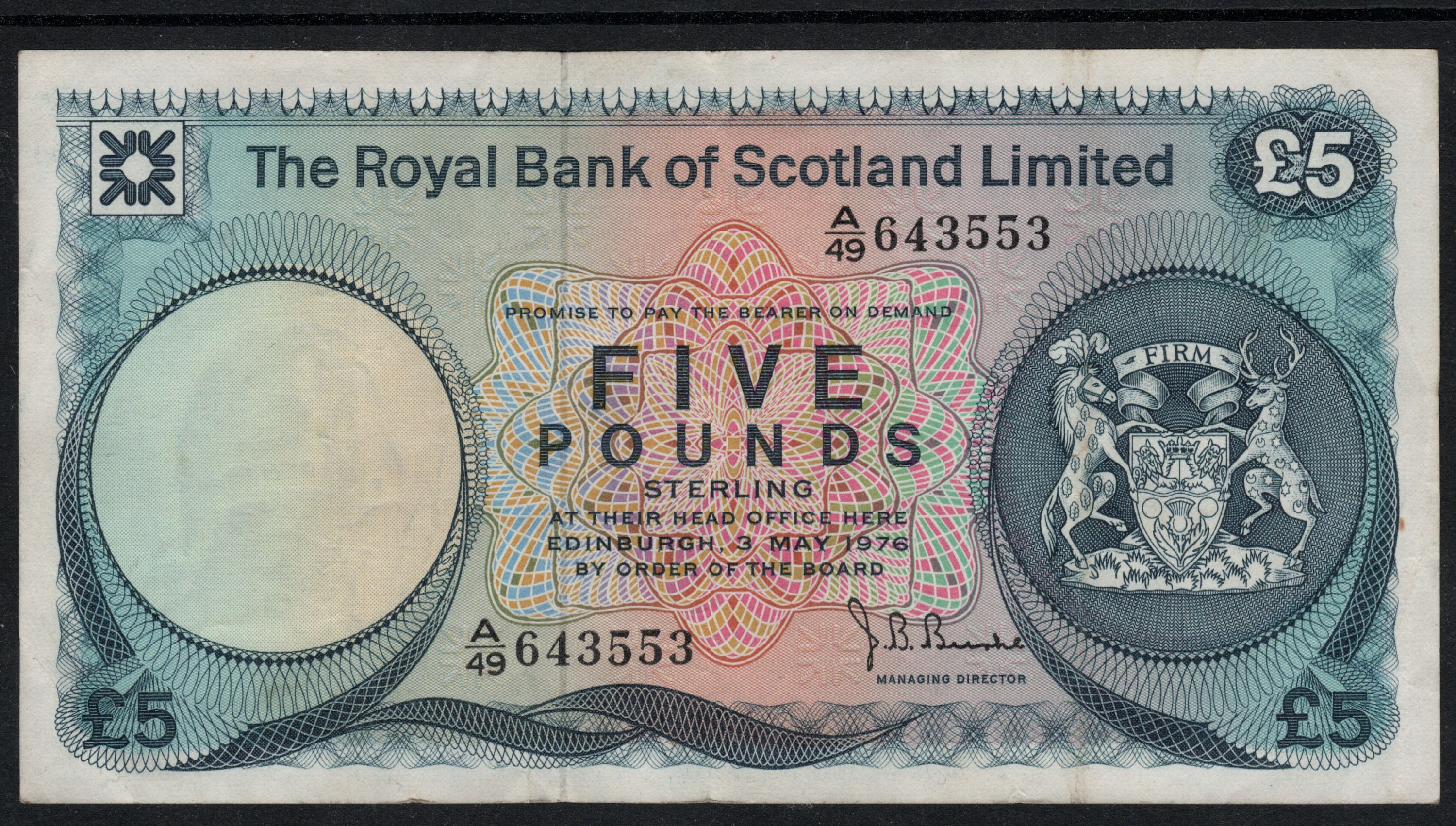 Used Royal Bank of Scotland Five Pound Note A49 643553 - Etsy India