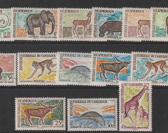 Kamerun 1962 Tiere Set mit 15 unmontierten postfrischen Briefmarken