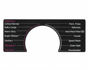 LG Model WM4370HKA Washer Sticker Label / Decal  - for center Control Panel - Waterproof