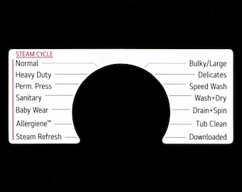 LG Model WM3555HWA Washer Sticker Label / Decal  - for center Control Panel - Waterproof