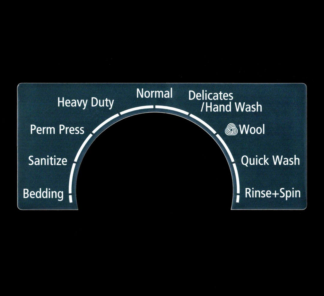 Samsung Model WF330ANB Washer Sticker Label / Decal - for Control Panel ...