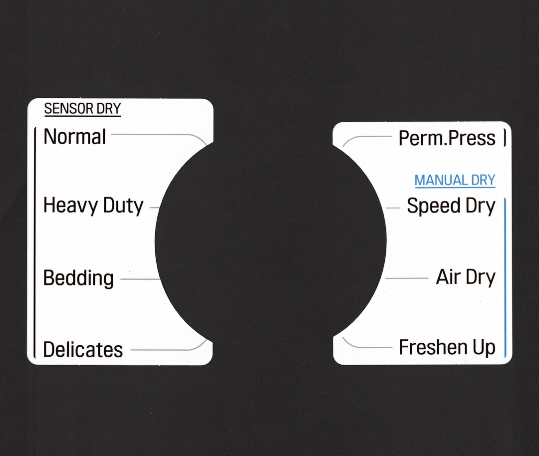 LG Model DLE7100W & DLG7100W Dryer Sticker Label / Decal for Center