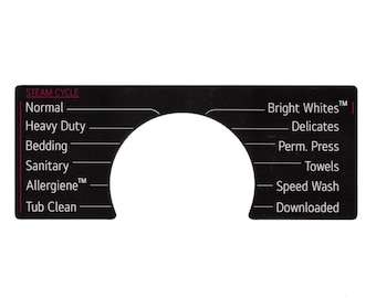 LG Model WM4000HBA Washer Sticker Label / Decal  - for center Control Panel - Waterproof