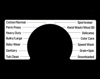 LG Model WM1388HW Washer Sticker Label / Decal  - for center Control Panel - Waterproof