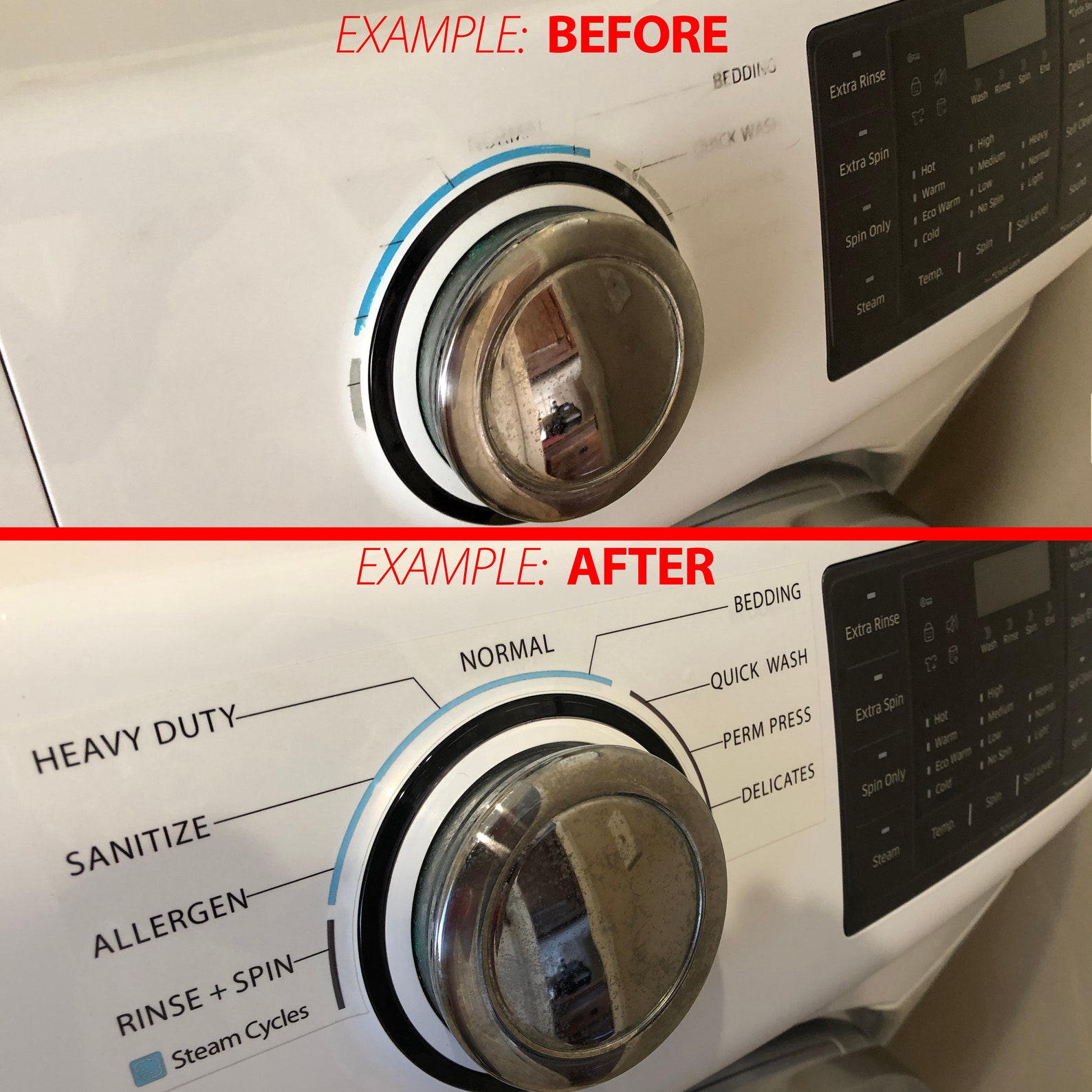 LG Model WM2301HR Washer Sticker Sheet Labels / Decals for Etsy