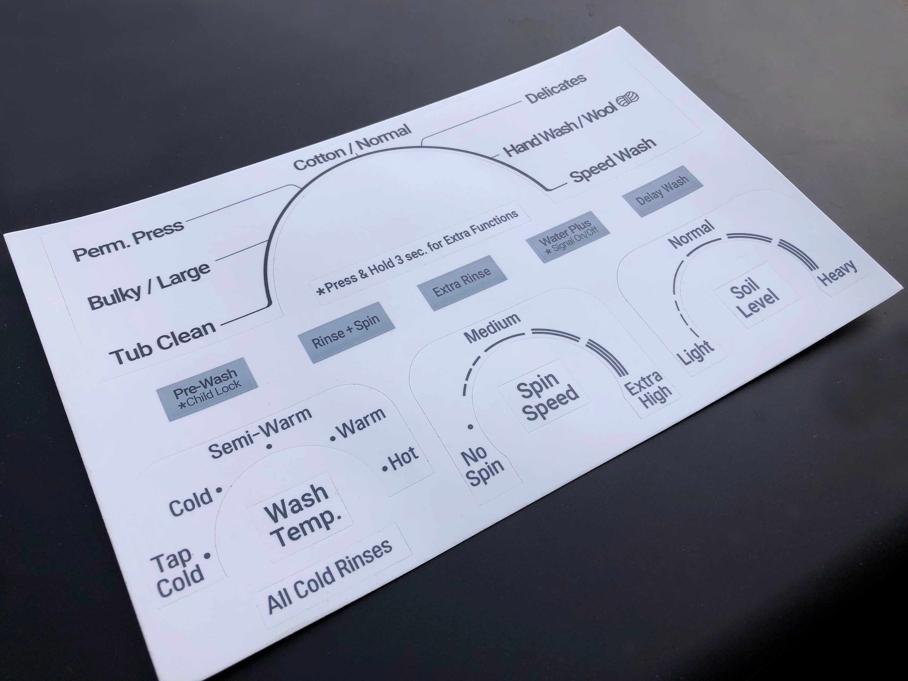 LG Model WM3050CW Washer Sticker Sheet Labels / Decals - for Entire ...