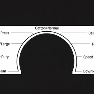 LG Model WM3270CW Washer Sticker Label / Decal  - for center Control Panel - Waterproof