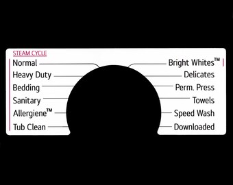 LG Model WM4000HWA Washer Sticker Label / Decal  - for center Control Panel - Waterproof