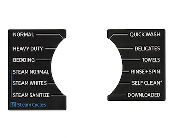 Samsung Model WF50BG8300AV Washer Sticker Labels / Decals  - for Control Panel - Waterproof