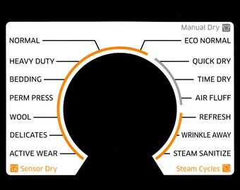 Samsung Model DV50K7500EW & DV50K7500GW Dryer Sticker Label / Decal  - for Control Panel - Waterproof