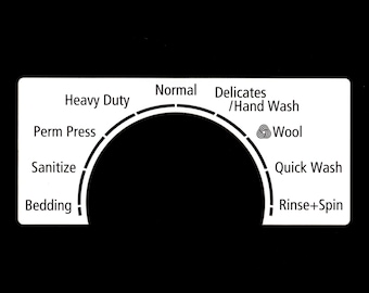 Samsung Model WF330ANW & WF340ANW Washer Sticker Label / Decal  - for Control Panel - Waterproof