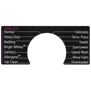 LG Model WM4500HBA Washer Sticker Label / Decal  - for center Control Panel - Waterproof