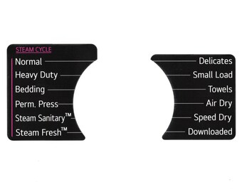 LG Model DLEX8900B & DLGX8901B Dryer Sticker Label / Decal  - for center Control Panel - Waterproof