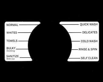 GE Model GFW550SSNWW Washer Sticker Label / Decal  - for Control Panel - Waterproof