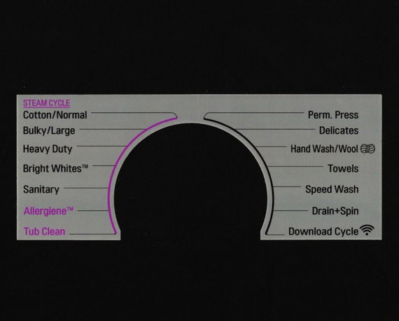 LG Model WM4270HVA Washer Sticker Label Decal for Center Control