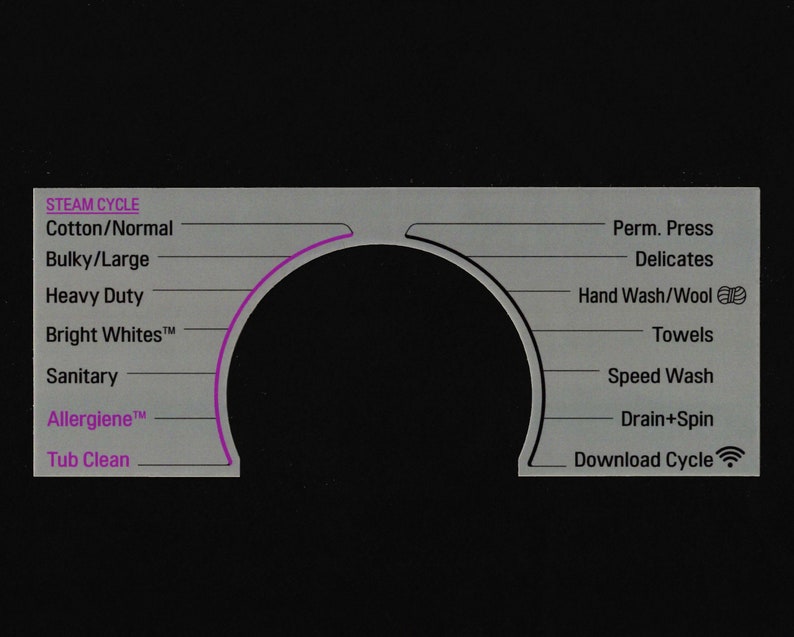 LG Model WM4270HVA Washer Sticker Label / Decal - for Center Control ...