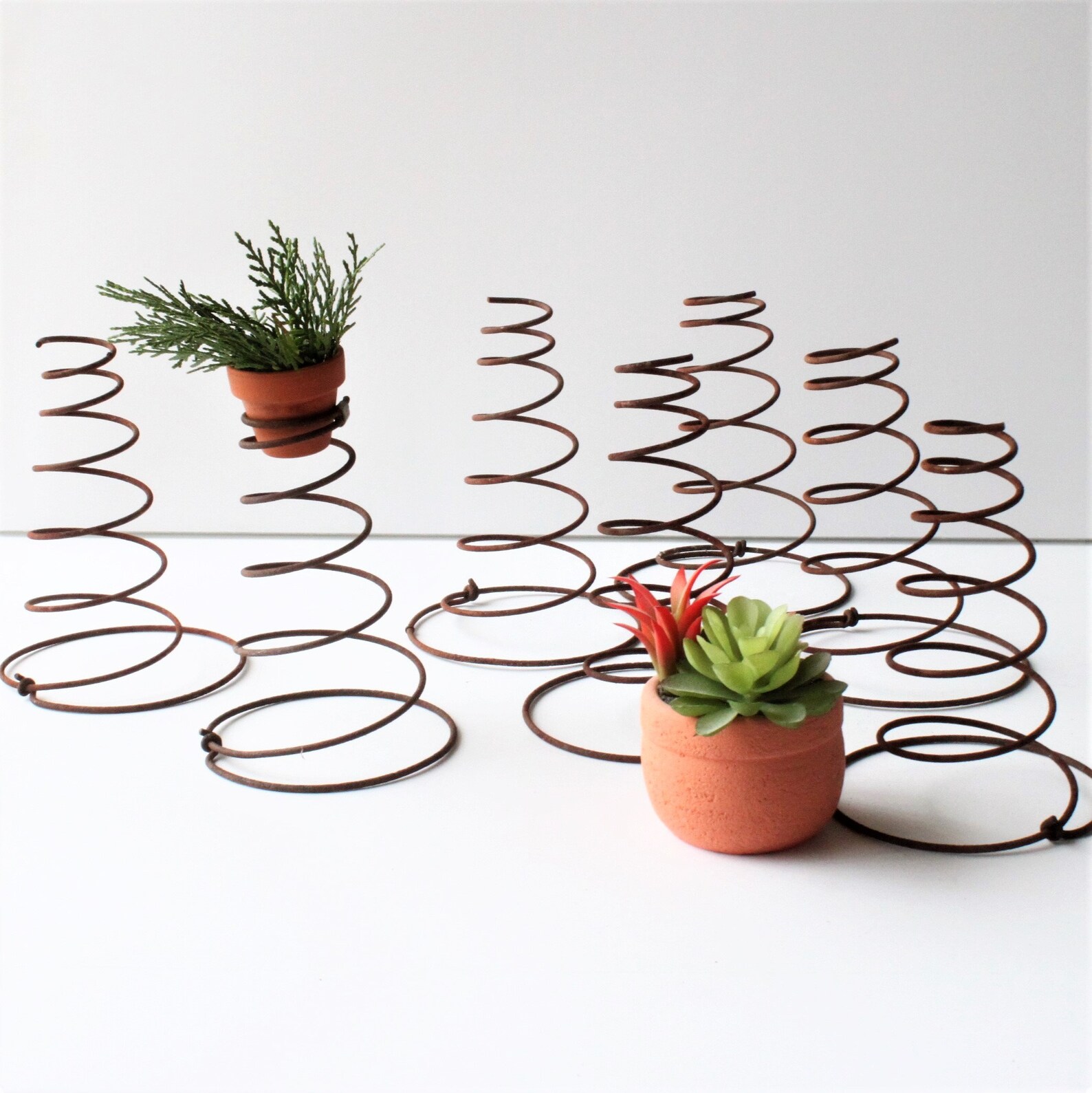 Vintage Metal Bed Spring Coils Set 6 Rusty Primitive Crafts Etsy