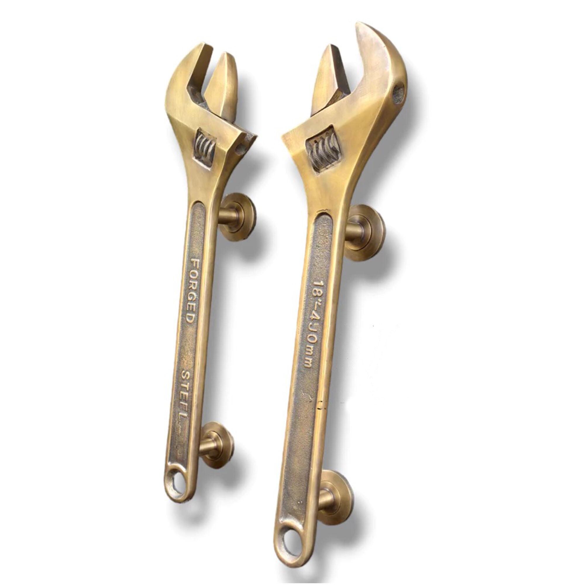 WRENCH Model Pair Door Handle 7.08 Inches | Entry Door Handle Spanner Decorative, Solid Brass Pull And Handles [DH0143]
