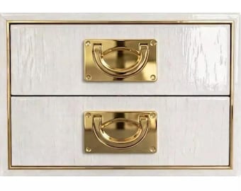 2 Stück massive Messing-Ringgriffe für Schubladen | Eingelassene Schubladengriffe | Antik-, Gold- und Messing-Finish | Schrankbeschläge