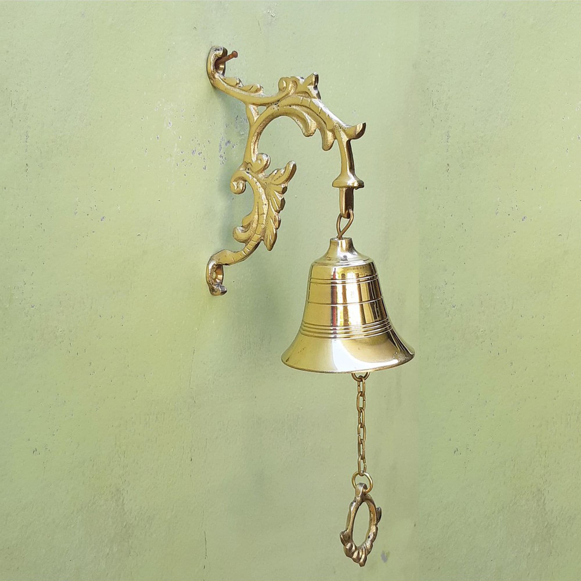 Vintage Doorbell Solid Brass Carving Stem Gold Color, Iron Doorbell ...