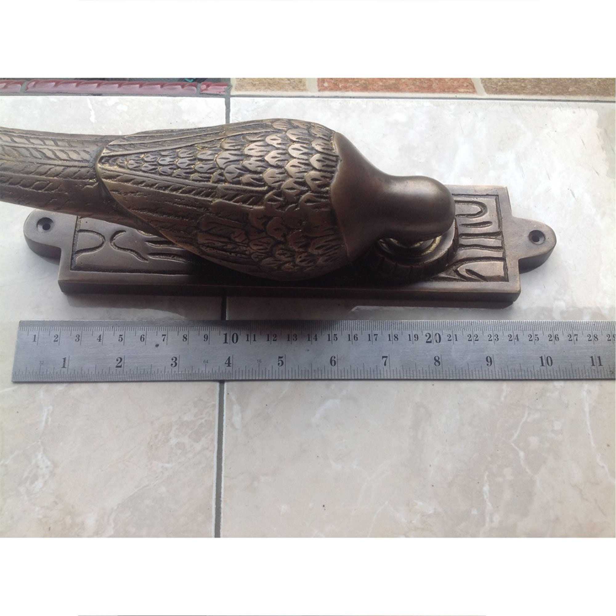 Vintage Solid Brass Detailed Woodpecker Door Knocker Bird Door Wreaths & Door Hangers Decor