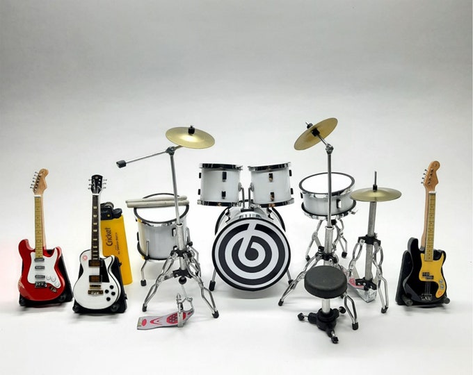 Day6 Miniature Drum and Guitars for Display and Gift for Table Decoration Or Music Gifts | Korean Pop Rock Band Gifts